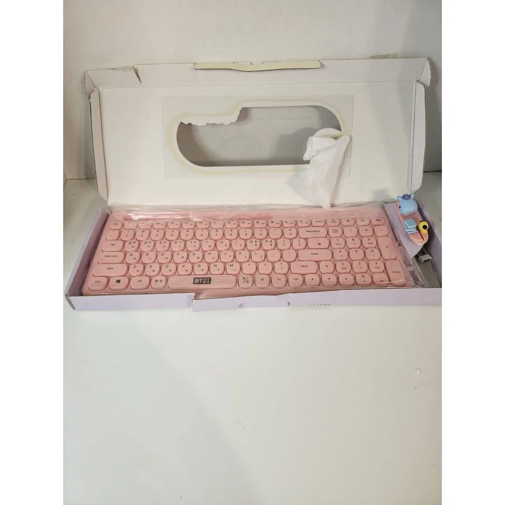 BT21 Wireless Keyboard And Figurine